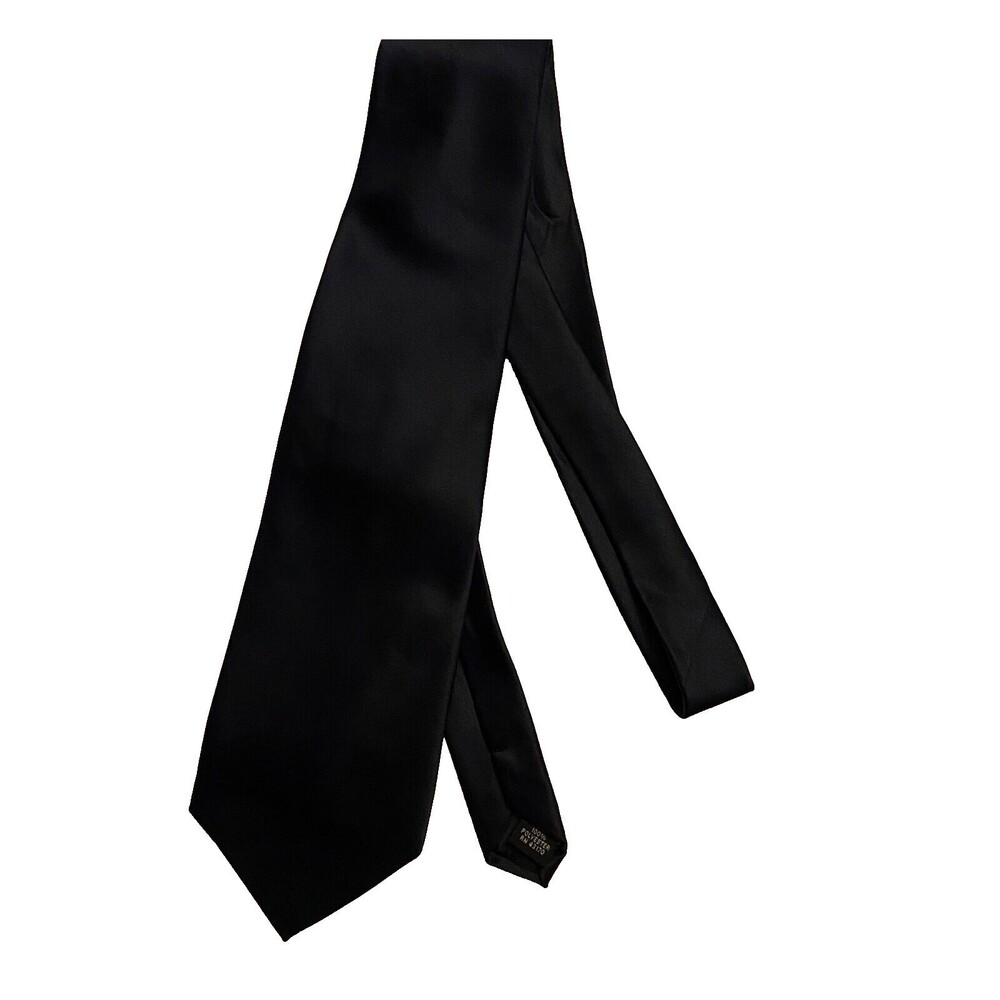 #8024 GEOFFREY BEEN SOLIC NAVY BLUE SILK TIE 57 IN X 4 IN